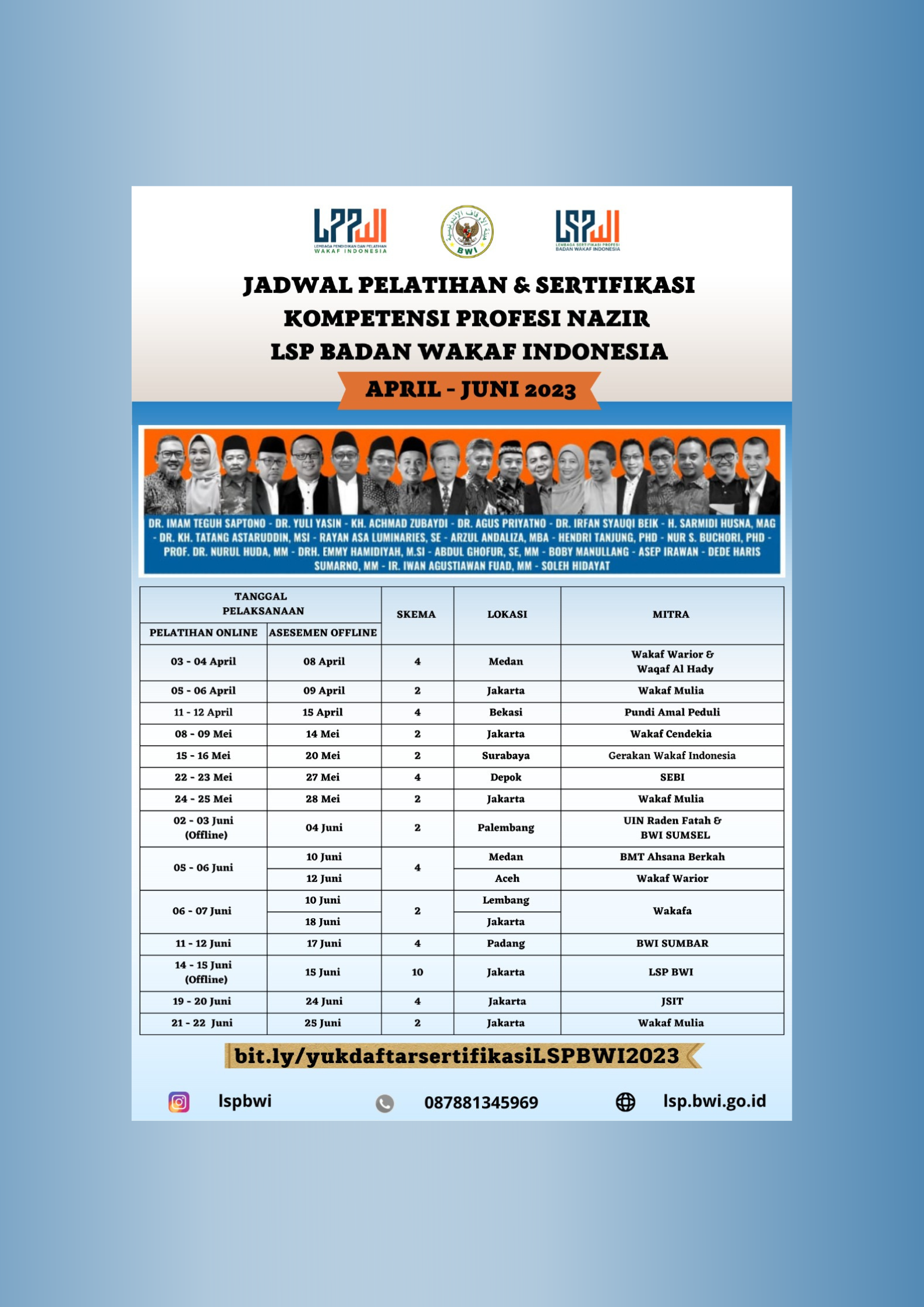 Jadwal PBK dan Asesmen April -  Juni 2023